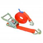 Light Duty Ratchet Strap. Allows goods to be secured when in transit. Strap width 25mm; length 4.5m. Breaking strength 750kgs. Conforms to EN12195-2. 