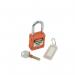 The Spectrum Industrial Safety Lockout Padlock in orange is a durable and reliable way to secure your equipment and ensure safety. With its sturdy construction and bright color, its easy to spot and use in any industrial setting.