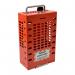The photo shows a Spectrum Industrial wall mounted lock box, model LOK169, made of durable metal with a sleek silver finish. The box has a hinged door with a key lock and a red and white Emergency Access label. It features multiple rows of numbered dial locks and a built-in handle for easy transport.
