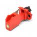 This picture features a Spectrum Industrial locks Miniature Circuit Breaker Lockout Tie bar LOK207. The compact size and durable construction ensures secure and effective lockout of circuit breakers, providing safety in industrial settings.