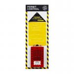 The image shows a Spectrum Industrial locks permit control board, measuring 300 x 850mm and made of ACP panel. The board features anti-scuff laminate and is pre-drilled for easy installation. Bright and durable, this control board is a practical addition to any industrial setting.