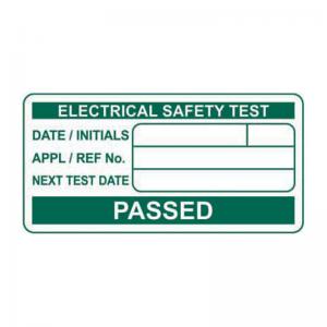 PASSED Electrical safety test - Labels 50 x 25mm Roll of 500 R3020.500