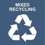 This image shows a Spectrum Industrial Racking Accessories Mixed Recycling Warehouse Recycling Racking Sack. The sack is made of durable waterproof polyester and measures 920mm x 1000mm.