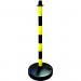 Temporary Barrier Post with base in yellow/black stripes S0300YB