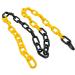 5m length temporary barrier chain in yellow/black S0303YB