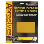 The picture shows 5 different sandpaper sheets in various grit sizes, neatly stacked on top of each other. The packaging has the Centurion Europe Limited logo and product name, Assorted Sandpaper Pack SA40P prominently displayed. The vibrant colors on the packaging indicate the different grit sizes available, providing versatility for various sanding needs.