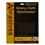 This image shows a pack of 5 assorted emery cloth from Centurion Europe Limited Tools. The pack includes different grit sizes of emery cloth, each wrapped in a plastic sleeve. The emery cloth has a dark, abrasive texture and is marked with the Centurion Europe Limited logo. Each pack is neatly arranged on a white background, ready for use in any project or task.