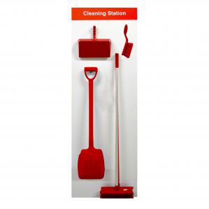 Shadow board Clean Station Board A; Red complete with medium banister
