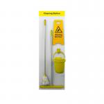 The Spectrum Industrial Cleaning Systems & Trolleys Shadowboard is a cleaning station designed in a bright yellow color. It features multiple compartments and hooks for organizing cleaning tools and supplies, with a sleek and modern design. The Trolleys Shadowboard is a functional yet stylish addition to any industrial cleaning environment.