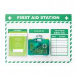 This photograph features a Spectrum Industrial First Aid Station 3, also known as a Safety Station. It measures 600mm x 800mm and has the designation of ACP. The station appears well-equipped and ready to provide essential first aid care.