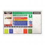 The picture shows a Spectrum Industrial Health and Safety Signs Site Safety Notice Board 1, with a Safety Station and ACP (1200mm x 2000mm) SB-BD60. The board is mounted on a wall, displaying various safety signs and notices. It is well-organized and easy to read, with clear fonts and contrasting colors. The Safety Station is stocked with necessary supplies and equipment. ACP (Aluminum Composite Panel) material ensures durability and longevity.