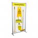 The image features a spectrum of industrial cleaning systems and trolleys neatly organized on a shadowboard inside a multi-purpose frame. The cleaning station, styled as Type B, is highlighted in bright yellow, providing a vibrant and efficient workspace for cleaning tasks.