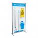 The photograph captures a Spectrum Industrial Cleaning Systems & Trolleys Shadowboard in a multi-purpose frame. The cleaning station is in the style C, with a blue color. The shadowboard neatly organizes all necessary cleaning tools and supplies, ready for use.