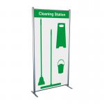Shadowboard in Multi-Purpose Frame - Cleaning station Style C (Green) With Hooks - No Stock