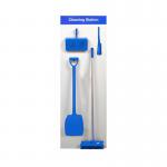 The photograph shows a Spectrum Industrial Cleaning Systems & Trolleys Shadow Board Cleaning Station with a Lean Stand, stocked with hooks in a blue color. The board measures 610mm x 2000mm and has a Style A design.