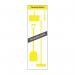 The photo shows a compact and efficient cleaning station from Spectrum Industrial. The sleek shadow board features a lean stand with hooks, styled in bright yellow. It measures 610mm x 2000mm and is designed for optimal organization and storage of cleaning tools and supplies.
