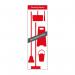 This image shows a Spectrum Industrial Cleaning Systems and Trolleys Shadow Board Cleaning Station with a Lean Stand. The board is red and has hooks, and measures 610mm x 2000mm.