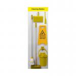 The image shows a Shadow Board Cleaning Station from Spectrum Industrial Cleaning Systems. The cleaning station includes a Lean Stand and is stocked with hooks. It features a bright yellow Style B design and measures 610mm x 2000mm.