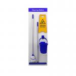 Shadow Board Cleaning Station With Lean Stand, Stocked With Hooks, Style C Blue, (650mm x 2000mm)