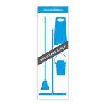 Shadow Board Cleaning Station With Lean Stand, Board Only With Hooks, Style C Blue, (650mm x 2000mm)