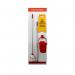 The photograph captures a well-organized industrial cleaning station, complete with trolleys, shadow board, hooks, and a sleek lean stand. The red accents add a pop of color to the otherwise functional design, measuring 650mm by 2000mm.