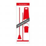 Shadow Board Cleaning Station With Lean Stand, Board Only With Hooks, Style C Red, (650mm x 2000mm)
