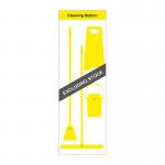 The photo features a sleek, modern Spectrum Industrial Cleaning Systems & Trolleys Shadow Board Cleaning Station. With a Lean Stand and Board Only, it has durable Hooks and a bright yellow Style C design. The large 650mm x 2000mm size accommodates all necessary cleaning tools and supplies.