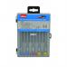 This image features a set of Hilka Tools UK Limited precision screwdrivers, with 9 pieces, in a sleek black case. Each screwdriver has a precision tip, perfect for tackling small and delicate tasks. The set is easily portable and perfect for any toolbox.