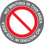 No Waiting In This Area; Self Adhesive Floor Graphic; Amber (400mm)