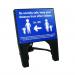 Blue Social Distancing Q Sign - Be Socially Safe (600 x 450mm) STP101