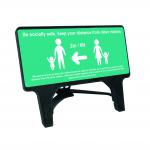 Turquoise Social Distancing Q Sign - Be Socially Safe (1050 x 450mm)