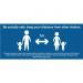 Keep 1m Safe Distance Temporary Road Sign; Blue (1050 x 450mm) STP119