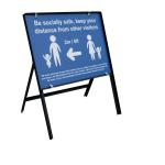 Blue Social Distancing Temporary Sign - Be Socially Safe (600 x 450mm)