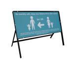 Turquoise Social Distancing Temporary Sign - Be Socially Safe (1050 x 450mm) STP125