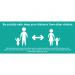 Keep A Safe Distance Temporary Road Sign; Turquoise (1050 x 450mm) STP127