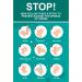 Social Distancing Rigid PVC Sign - STOP Now follow these 9 steps (400mm x 600mm) STP134