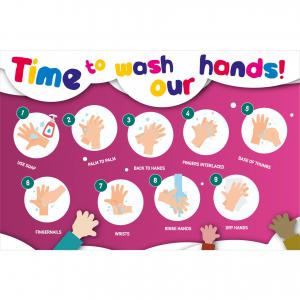 Hand Hygiene Rigid PVC Sign - Time To Wash Our Hands 600mm x 400mm