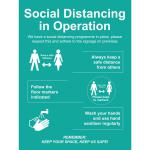 Social Distancing In Operation Keep A Safe Distance Sign; Rigid 1mm PVC Board (200 x 300mm) 