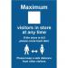 Maximum X Visitors In Store Keep A Safe Distance Sign; Rigid 1mm PVC Board (200 x 300mm  STP152