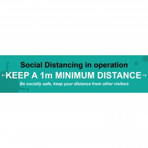 Social Distancing In Operation 1m Banner 2000 x 500mm GreenWhite