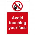 Prohibition Self-Adhesive Vinyl Sign (200 x 300mm) - Avoid Touching Your Face