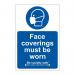 Face Coverings Must Be Worn Sign; Self Adhesive Vinyl (200 x 300mm)  STP165