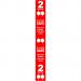 Red Social Distancing Self Adhesive  Semi Rigid PVC Floor Distance Marker (800 x 100mm) STP170
