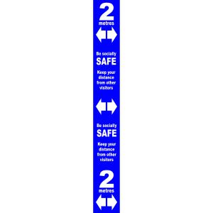 Blue Social Distancing Self Adhesive Semi Rigid PVC Floor Distance