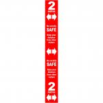 Red Social Distancing Self Adhesive Semi Floor Distance Marker (800 x 100mm) STP175