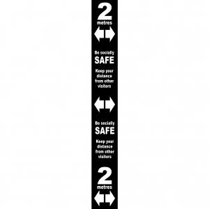 Black Social Distancing Self Adhesive Floor Distance Marker 800 x