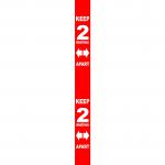 Red Social Distancing Self Adhesive Semi Rigid PVC Wall Distance Marker (800 x 75mm)