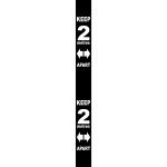 Black Social Distancing Self Adhesive Semi Rigid PVC Wall Distance Marker (800 x 75mm)