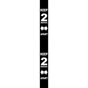 Black Social Distancing Self Adhesive Semi Rigid PVC Wall Distance