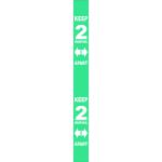 Turquoise Social Distancing Self Adhesive Semi Rigid PVC Wall Distance Marker (800 x 75mm)